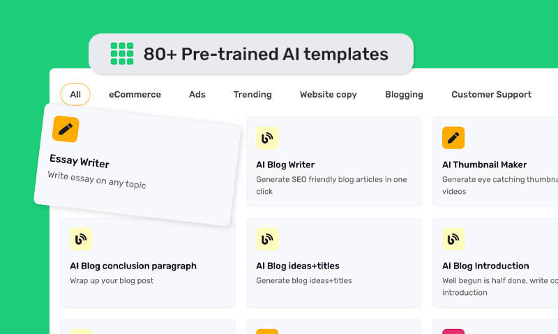 Gerador de escrita de IA grátis