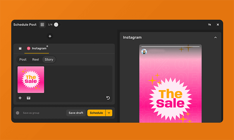 Instagramストーリーをスケジュールします